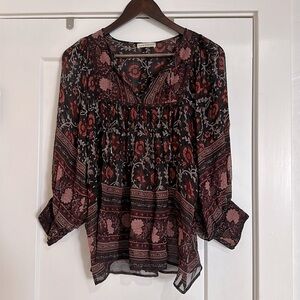 ULLA JOHNSON Bea Printed Silk Top